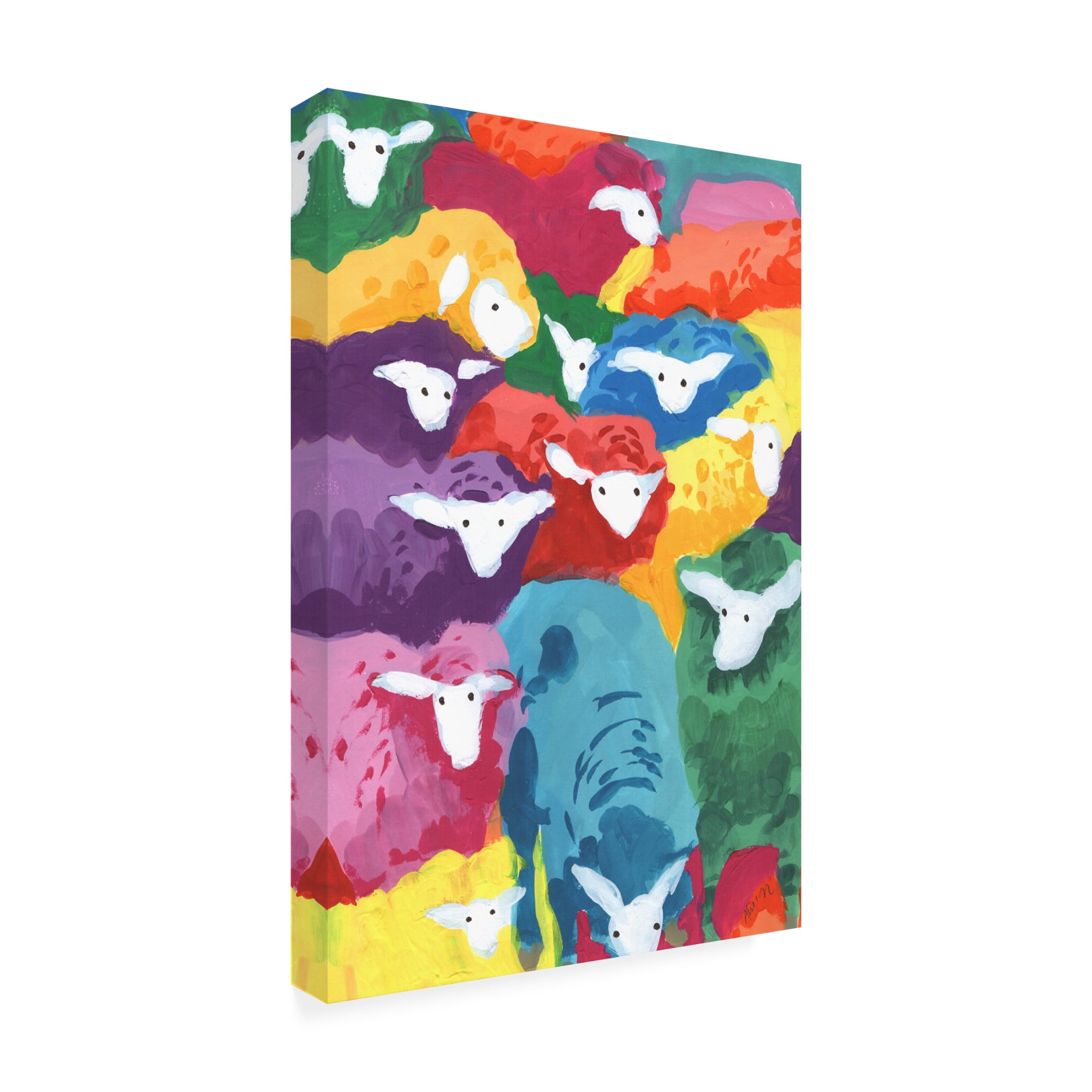 Trademark Fine Art Ania Zwara Colorful Sheep Cocktail Canvas Wall Art
