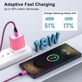 thumbnail image 2 of USB Charging Block, 2pcs 18W Fast Charger Block with 6FT USB C Cable Type C Charger Cable Cord USB A to Usb C Cable,USB Wall Charger Plug Quick Android Charger USB Plug Adapter[Pink], 2 of 8