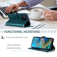 thumbnail image 6 of for iPhone 12 Mini Case Wallet with Card Holder for Women Man,Elegant Style Protective Leather Stand Cover Magnetic Clasp Crossbody Strap & Wristband,for iPhone 12 Mini- green, 6 of 7