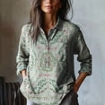 thumbnail image 1 of YLHFASHION Chemise en Coton Confortable à Manches Longues Décontractée à Imprimé Artistique Floral Rétro pour Femmes Offres du Jour Liquidation Chemises pour Femmes, 1 of 3