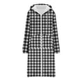 thumbnail image 3 of Gamivast Plaid Fleece Lined Jackets for Women Long Casual Hooded Long Sleeve Winter Coats with Pockets Outdoor Zip up Drawstring Warm Outerwear Clothes for Cold Weather, 3 of 5