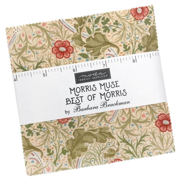 Morris Muse Charm Pack by Barbara Brackman, 42 5-inch Precut Fabric Quilt Squares
