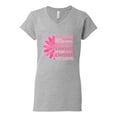 thumbnail image 2 of Wild Bobby, We Don't Know How Strong We are Until Strong is the Only Choice, Breast Cancer Awareness, Women Standard V-Neck Tee, Heather Grey, Medium, 2 of 4