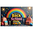 thumbnail image 2 of Colorful Rainbow Themed Welcome Back to School Banner Backdrop Background Decorations Party Supplies for Classroom Entrance School Events Photography Props, 2 of 4