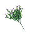 thumbnail image 2 of Kearding Plantas verdes de plástico respetuosas con el medio ambiente para cualquier ocasión Ramo de eucalipto de siete puntas Plantas verdes Flores artificiales púrpura, 2 of 6