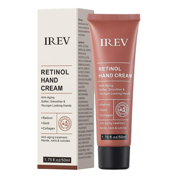 Crema de manos Retinol Loción de manos reafirmante antienvejecimiento con colágeno Hidratante de retinol para manos envejecidas y secas y agrietadas Cuida y protege la piel Uñas y cutículas