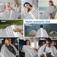 thumbnail image 5 of Light Grey Striped Cooling Blanket, Lightweight Breathable Summer Throw Blanket with Double Sided Cold Effect, White Simple Neutral Modern Picnic Beach Blankets Bed Sheet for Hot Sleepers 40"x60", 5 of 8