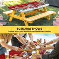 thumbnail image 6 of Christmas Table Cloths for 4 Foot Rectangle Tables, Red Truck Xmas Tree Winter Snowflakes Elk Patio Waterproof Elastic Fitted Tablecloths, Washable Rectangular Table Cover for Camping, 6 of 8