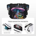 thumbnail image 5 of Ratiio Colorful Mushroom Pattern Square Double Layer Waist Bag, Durable Twill Fabric Waist Pack with Adjustable Belt,Outdoor Hiking, Running, Travel Waist Bag, 5 of 6