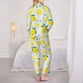 thumbnail image 3 of Pajamas for Women Sets, Lemon leaves Lounge Sets Long Sleeve Button Down Night Shirts Sleepwear Pjs, 3 of 6