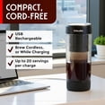 thumbnail image 4 of Mueller RapidBrew Cold Brew Iced Coffee Maker – 10 Min Fast Portable Rechargeable Machine for & Tea Adjustable Strength 10-99 20 Servings Per Charge, Black, 4 of 5