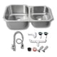 thumbnail image 1 of Fregadero Tarja Submontar 2 Tinas Desigual Acero Inox C/kit, 1 of 5