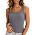 thumbnail image 5 of Aboser Womens Basic Tank Tops Ribbed Knit Undershirt Summer Casual Sleeveless Shirts Soft Square Neck Tanks Stretch Slimming Layering Tees, 5 of 8