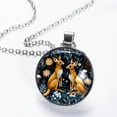 thumbnail image 2 of Kangaroo Glass Circular Pendant Necklace - Elegant Round Charm Jewelry for Women, 2 of 5