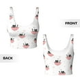 thumbnail image 5 of Haiem Umbrella Cat Pattern Womens Sports Bra - U Neck Padded Low Impact Yoga Bra Workout Crop Top Gym Moisture-Wicking Workout Vest -Medium, 5 of 9