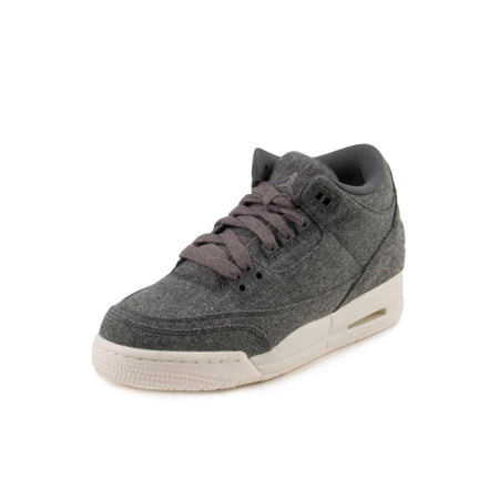 Kids Air Jordan Retro 3 III (GS) "Wool" Dark Grey - Sail
