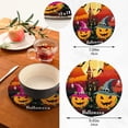 thumbnail image 3 of GZHJMY 2PCS Funny Halloween Pumpkin Trivets Pot Holders Set and Placemats Set, Hot Pads, Table Mats for Cooking and Baking, Cotton Braided Hot Pads, 7.09"+9.45", 3 of 7