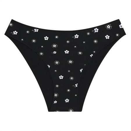Rbaofujie Underwear for Women Seamless Bikini Panties V Cut Lace Waistband No Show Cheeky Hipster for Ladies Black S Back To School Supplies
