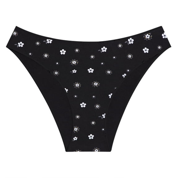 Panties for Women Tbopshirt Brief Underwear,Hipster Underwear,Women's Fashion Printing Flower Briefs Transparent Cotton Underpants,Cheeky Panties