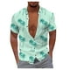 thumbnail image 1 of Men's Hawaiian Shirt Fun Short Sleeve Button Up Shirt Tropical Holiday Beach ShirtL, 1 of 4