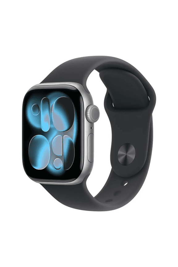 Restored Apple Watch Series 11 [GPS 42mm] Smartwatch with Space Gray Aluminum Case with Black Sport Band - S/M (Refurbished)