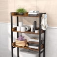 thumbnail image 5 of Homieasy Over-The-Toilet Storage Rack, 3-Tier Bathroom Organizer Shelf Over Toilet, Freestanding Space Saver Toilet Stands with 4 Hooks, Rustic Brown, 5 of 6