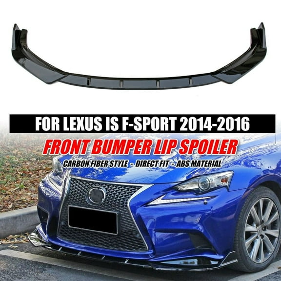 1 Set Front Bumper Lip Spoiler Splitter for Lexus IS-series F-Sport 2014-2016, Gloss Black