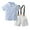 Blue, variant on Conairie Toddler Baby Boy Outfits Dress Clothes Suit Cotton Short Sleeve Shirts Bowtie Suspender Shorts Set Blue 18-24 M