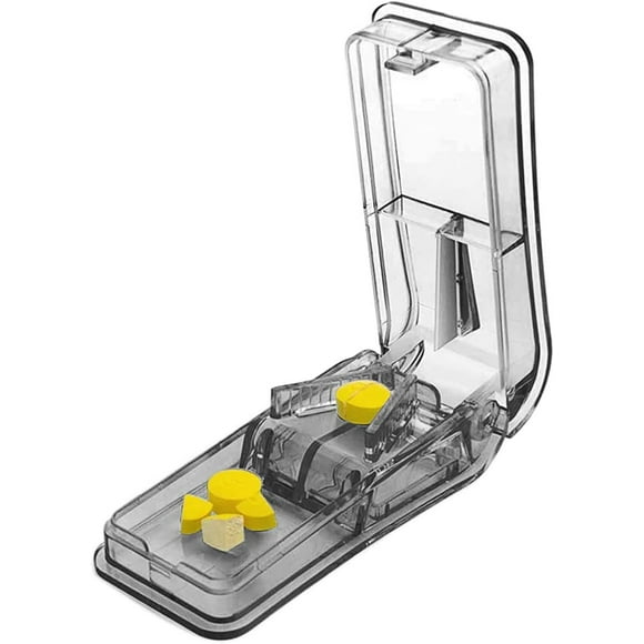Pill Cutter for Small or Large Pills. The Best Multiple Splitter Ever! Design in USA. Doubles as a Box. Not Suitable Tiny Keychain Holder As Bonus. (Gray) -