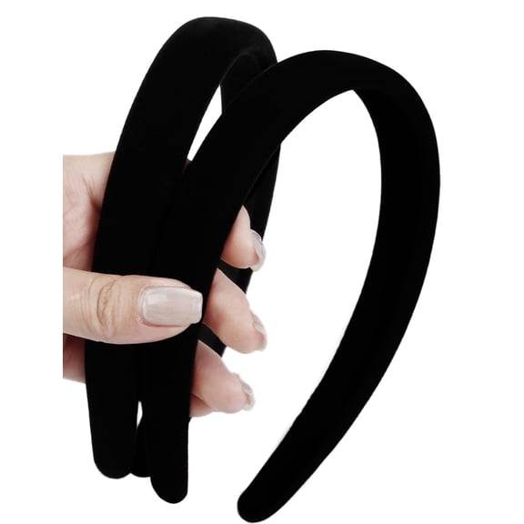 Women Headbands Velvet Wide Headbands for Women Girls Head Bands Fashion Non Slip Head Wraps Hoop Hair Accessories(Black)