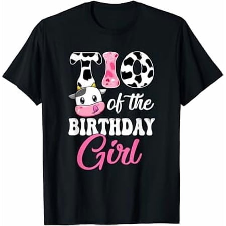 Tio Of The Birthday Girl Farm Cow 1St Birthday Girl T-Shirt