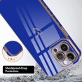 thumbnail image 4 of Compatible with iPhone 14 Pro Max 6.7 Inch for Women Girls Luxury Plating Love Heart Cute Phone Cover Slim Soft TPU Shockproof Anti-Scratch Case for iPhone 14 Pro Max-Blue, 4 of 10