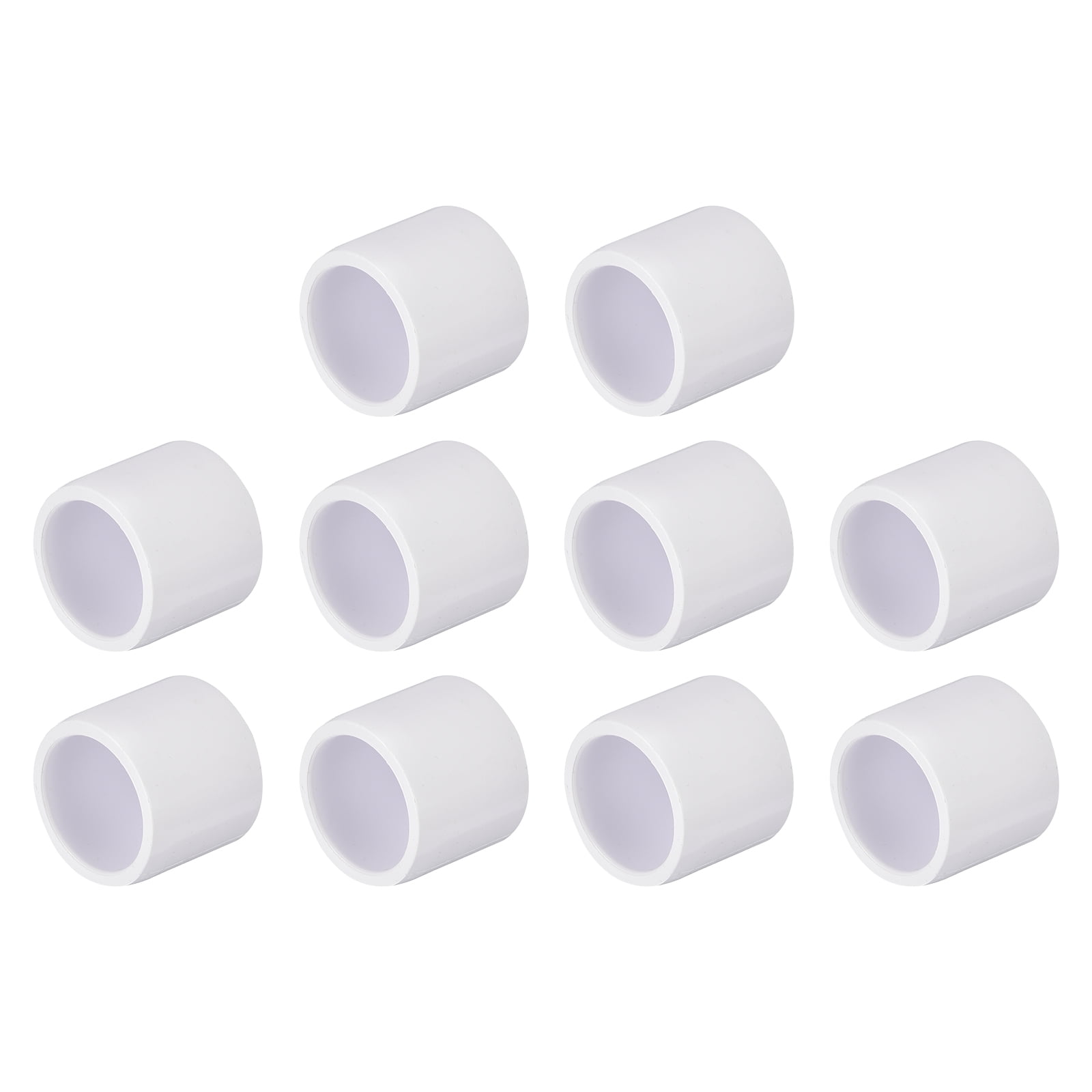 Unique Bargains 10 Pack Pvc Pipe End Cap Plug Adapter Pipe Fitting Slip White 21.3mm 0.83