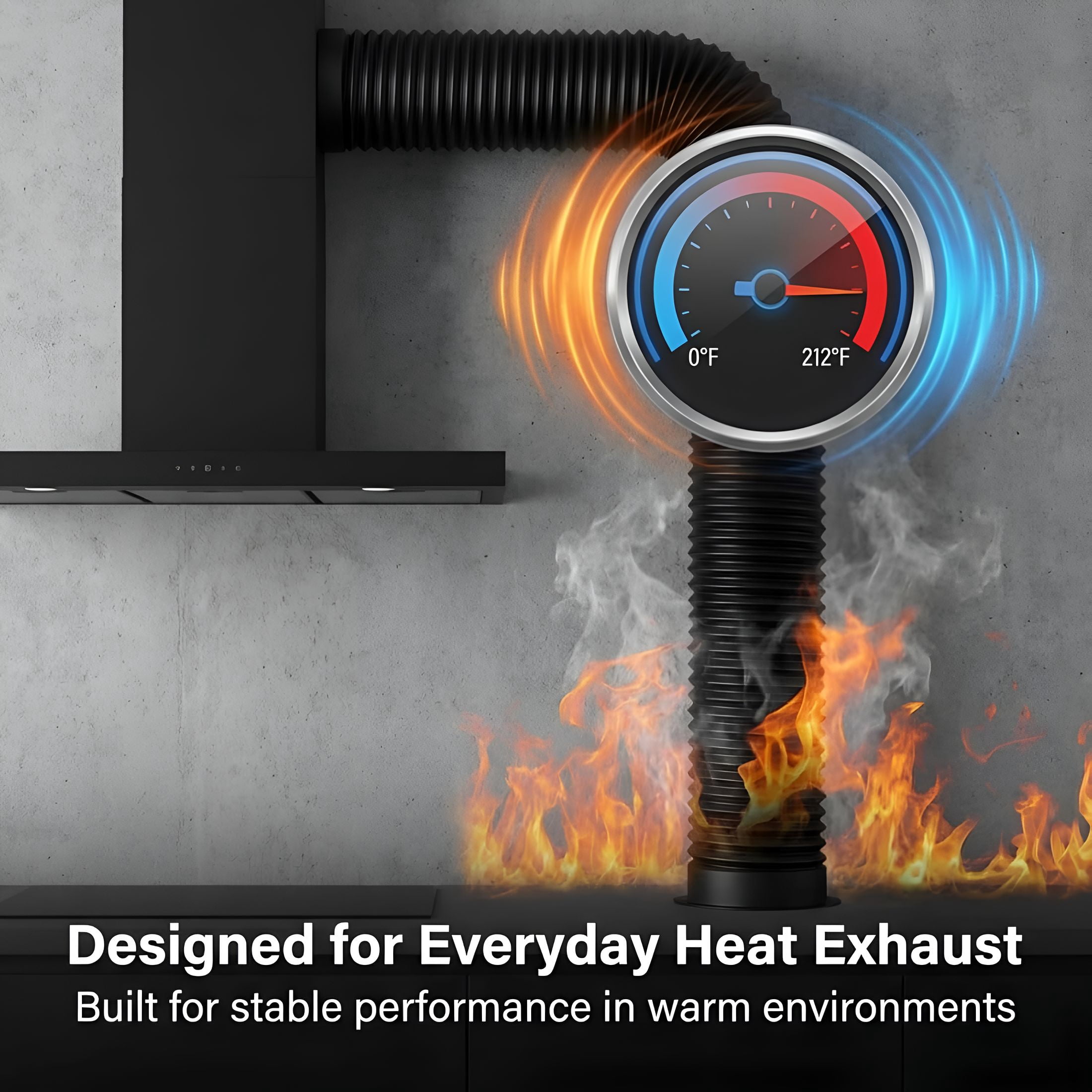 HIBIBUD 4" X 8Ft Flexible Dryer Vent Hose,6-Layer Aluminum Duct W/ Rubber Seals & Clamps,Heat-Resistant Exhaust Hose for Tight Spaces,Universal Dryer Vent Kit