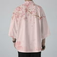 thumbnail image 7 of Shirts for Men Cherry Flower Kimono Half Sleeve Blouses Elegant Loose Soft Cardigan Mens Hawaiian Shirt Pink XXL, 7 of 7
