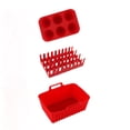 thumbnail image 2 of Air Fryer Accessories Set, Square Air Fryer Liners, Air Fryer Rack, Silicone Muffin Pans for Baking, Red 3-Piece Set of Rectangular Reusable Silicone Baking Tray, Bacon and, 2 of 7
