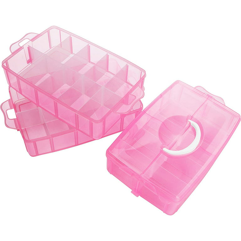 2 Pack 18 Grids Plastic Organizer Box Adjustable Dividers, Storage Box for  Jewelry, Art DIY Crafts,Washi Tapes,Beads - AliExpress