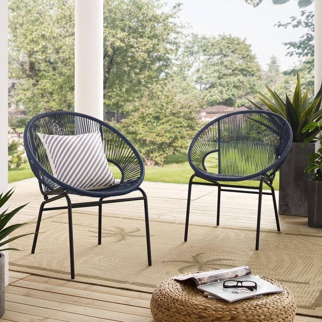 Corvus sarcelles woven wicker online patio chairs