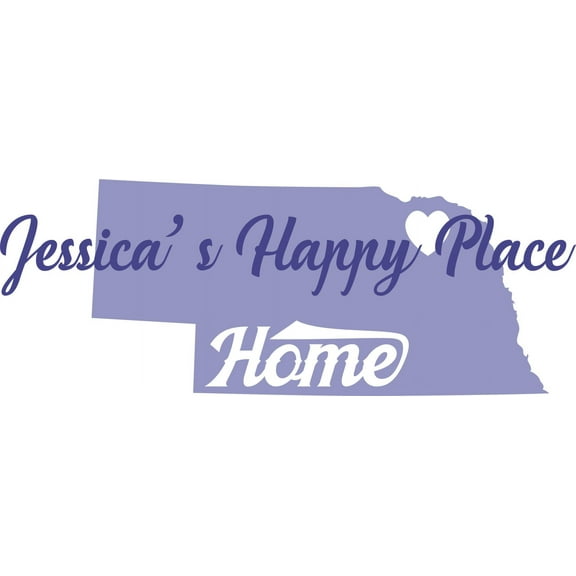 Nebraska Omaha USA State Map Customized Wall Decal - Custom Vinyl Wall Art - Personalized Name - Baby Girls Boys Kids Bedroom Wall Decal Room Decor Wall Stickers Decoration Size (zzxzz inch)