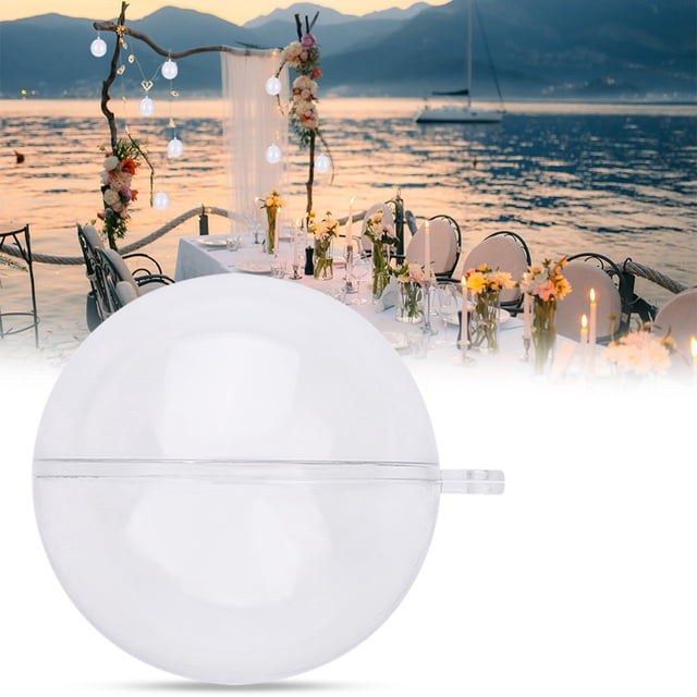 Adornos de Plástico Transparente, 20 Piezas de Adornos Transparentes para Manualidadas, Adornos Navideños de Plásstico Rellenables, Bolas de Plásstico Transparente Rellenables