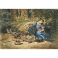 thumbnail image 2 of Eugène Delacroix 14x11 Gold Ornate Wood Frame and Double Matted Museum Art Print Titled - The Death of Lara (About 1824), 2 of 4