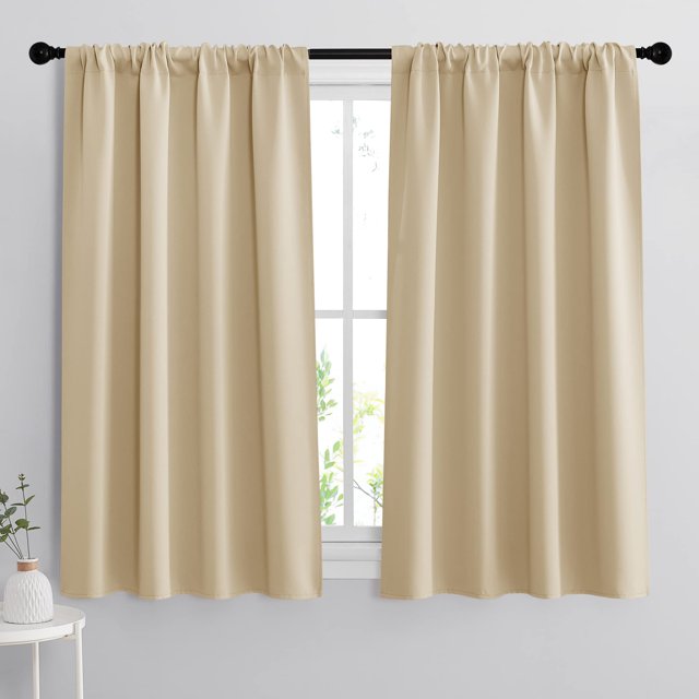 Cortinas opacas RYB HOME Biscotti, 42 x 45 cm, color beige, 2 paneles