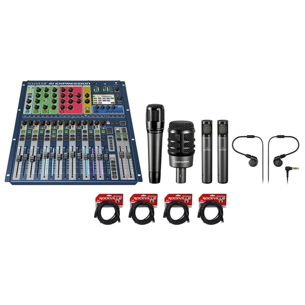 Soundcraft Si Expression 1 DSP Mixer+Audio Technica Drum Mics+InEar