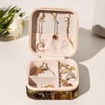 thumbnail image 6 of Christmas Retro Travel Portable Square Jewelry Display Necklace Organizer Storage Box, 6 of 6