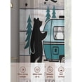 thumbnail image 2 of Vintage Teal Black Sheer Curtains 45 Inch Length 2 Panels Set, Semi Transparent Voile Rod Pocket Curtains for Living Dining Room Bedroom Drapes Grey Plaid Animals Retro Tree, 2 of 8