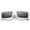 White / Smoke, variant on Futuristic Rectangle Sunglasses Wide Arms Neutral Colored Lens 57mm (Clear / Smoke)