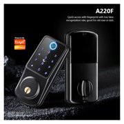 Tuya APP Smart Remote Control Fingerprint Biometrics Password Card Code Deadbolt Automatic Latch Lock ,Easy to Use