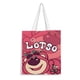 thumbnail image 1 of Strawberry bear Lotso Bolso de tela con estampado de lienzo para mujer, bolsa de compras reutilizable y estética, con cremallera interior, regalo para mujer, 35 × 40 cm., 1 of 6