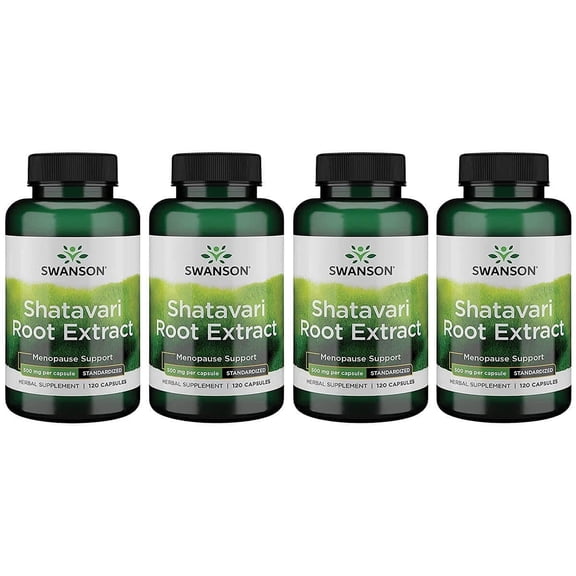 Swanson Shatavari Ayurvedic Female Rejuvenator 500 Milligrams 120 Capsules (4 Pack)