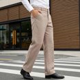 thumbnail image 6 of LMOIPLI Mens Casual Straight Leg Pants Classic Fit Stretch Business Pant Lightweight Solid Color Work Dress Slacks Khaki S, 6 of 9